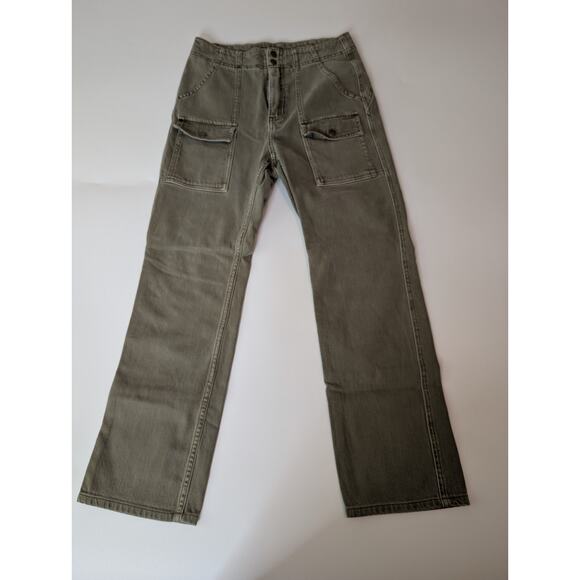 Pilcro by Anthropologie high rise, straight leg jeans Cargo army green 27 - Picture 1 of 16